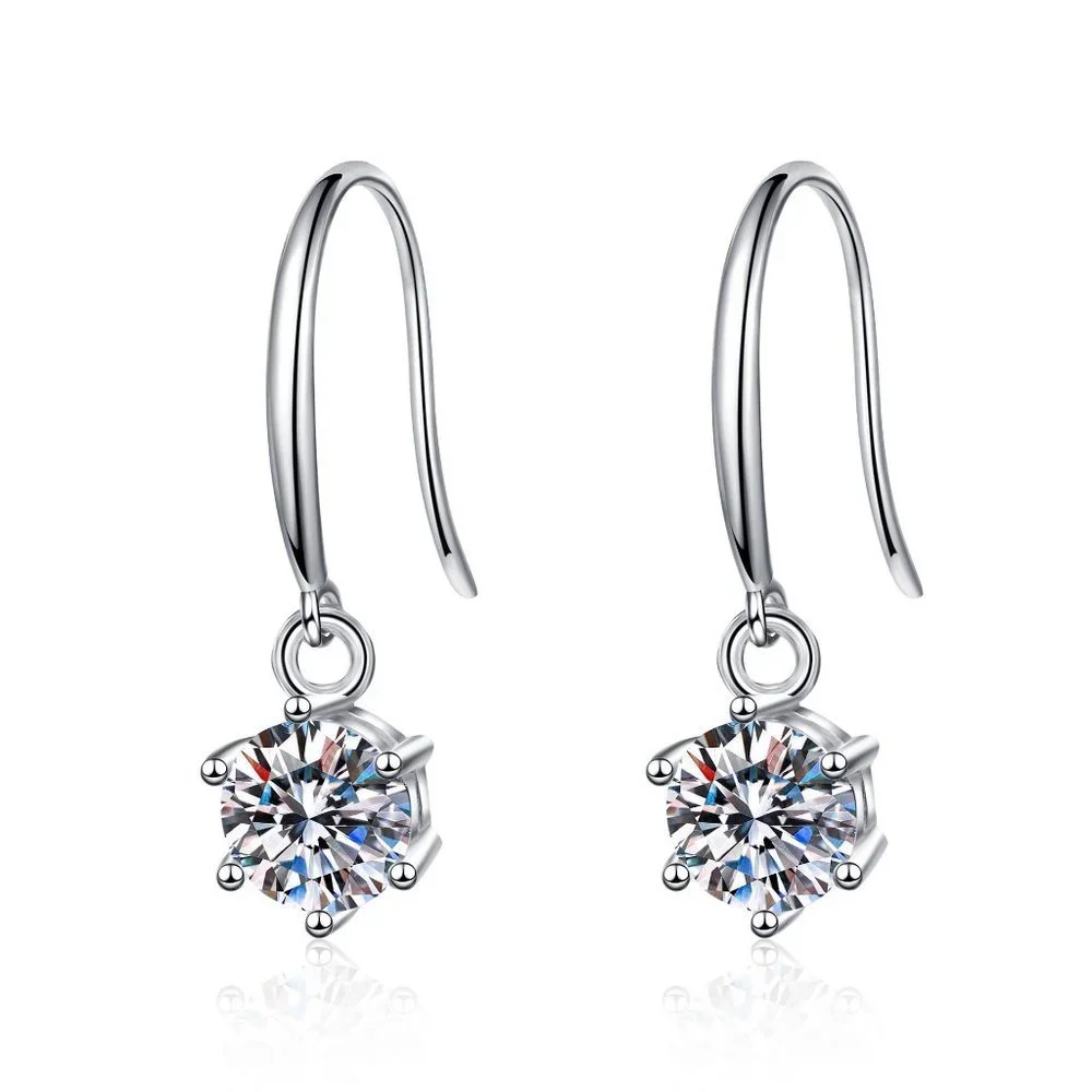 Certified 2ct. t.w. Diamond Moissanite Drop Earrings NEW
